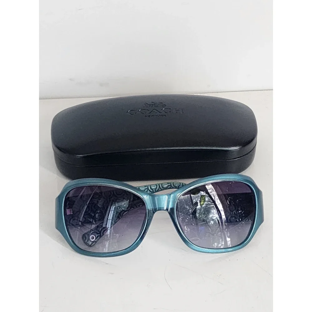 Coach Delaney S627 Teal Metallic Signature C Logo Gradient Sunglasses Womens